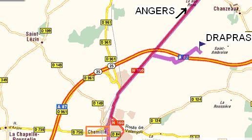 ou dormir chemillé hotel CARTE AXE CHEMILLE ANGERS